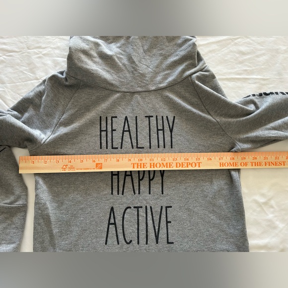 Beachbody Gray Women's Pullover Sweatshirt Cowl Neck Hooded Size L - Picture 5 of 7